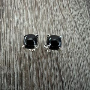 Black onyx sugar stack‎ earrings